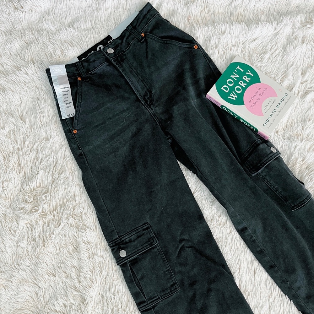 • SONG • Vintage Cargo Grunge  Pocket Jeans •